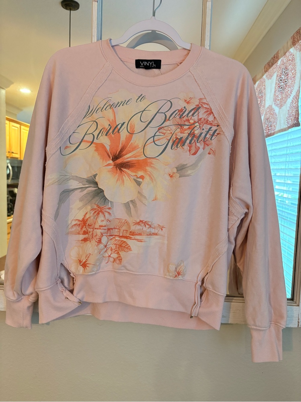 Island Floral Pink Crewneck Sweatshirt - Picture 2 of 3